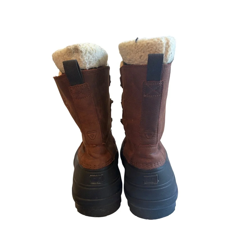 Helly Hansen Mens Brown Leather Insulated Snow Duck Boots Size 10 Lug Sole HH